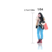 3D Printed 1/64 Scale Female Photographer Figure High Intricate Miniature Woman with Camera Resin Material Miniature Scene Photographer Figurine for Hobbyists