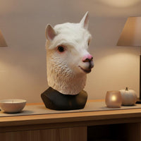 Alpaca Headpiece Realistic Details Llama Head Headpiece Latex Mammal Headgear for Halloween, Masquerade Party