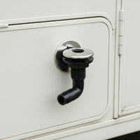 Sleek-Profile Marine Drain Outlet with Hose Barb Compact Boat Drain with Stainless Steel Cap Long-Lasting Thru-Hull Fitting with Hose Barb Long-Lasting for Yacht