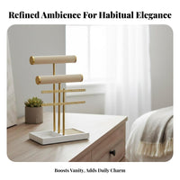 Crossbar Jewelry Stand Detachable Design 3 Tier T Bar Jewelry Stand Necklace and Earring Holder Space Saving for Women