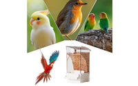 Husk Separating Automatic Bird Feeder Easy to Clean No-Mess Bird Feeder Large Capacity No Mess Container Transparent Design for Indoor, Vacation