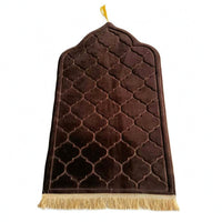 Arched Floor Mat Hanging Loop Embossed Lattice Mat Fringed Hem