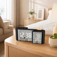 Alarm Clock with Temperature Display Desktop Alarm Clock with Humidity Display Snooze for Students, Heavy Sleepers, Bedroom, Nightstand, Dorm Room