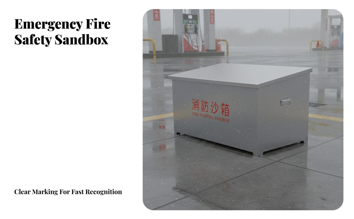 Fire Fighting Sandbox Thickened Steel Plate Flood Control Sand Container Large Capacity Emergency Sand Bin for Miners, Warehouses, Laboratories