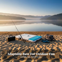 Inflatable Fishing Water Deck Easy to Inflate Inflatable Pad Fishing Boat Inflatable Buoyant Dock Sturdy Duty PVC Portable Water