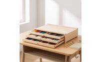Art Supply Organizer Compartmented Artist Supply Storage Box Rectangular Pencil Storage Box with Drawers for Students, Teachers, Desk, Classroom