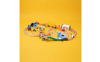 Electric Toy Train with Wooden Tracks Multiple-Piece Wooden Train Track Set DIY for Home