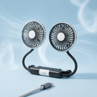 Flexible Tubes twinHead Car Fan Adjustable Heads USB Car Fan 3-Speed Vehicle Gadget