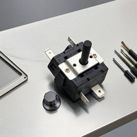 Panel Mount Rotary Selector Switch with Bracket Compact Rotary Selector Switch Black 10amp for Repair Technicians, DIYers, Kitchen