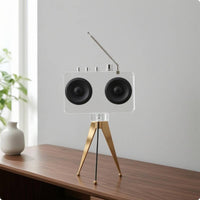 Tripod Radio Decor Angled Antenna Acrylic Radio Ornament Control Knobs Home Decoration