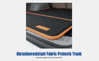 SUV Car Trunk Pet Mat, Waterproof, Abrasion-Resistant, Universal Dog Seat Cover, Foldable, Black with Orange Edge
