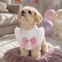 Pet Cat Dog Lace Bowknot Flower Pearl Saliva Towel Collar