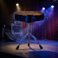 Drum Stool with Saddle Seat Velvet Saddle Drum Throne Height Adjustable Furniture for Drummers, Percussionists, Stage, Audio Production Studios