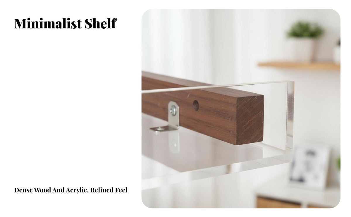 Punchunrestricted Installation Levitateing Acrylic Shelf Easy to Install Display Ledge Space Saving Wall Fixture Minimalist Design for Collectors, Apartment Dwellers, Study Room, Bedroom, Kitchen, Hallway