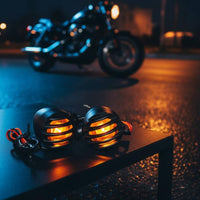 Retro Indicator Light All Metal Body Turn Blinker Light Versatile Motorcycle Turn Blinker for Cafe Racer Builders, Custom Bike Builds