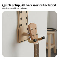 Wooden Guitar Stand Soft Padded Protection Wooden Instrument Stand Lightweight & Compact Foldable Instrument Holder for Studio, Stage