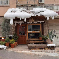 圣诞节白色雪花圣诞树挂件圣诞老人麋鹿雪人场景屋檐雪坠布置摆件 L型雪坠 长100cm*宽40cm*厚30cm单个