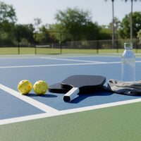 2 Pieces Honeycomb-Core Pickleball Paddle Set with Balls Textured Grip Pickleball Paddle Set Anti-Slip Sports Equipment Portable for Training
