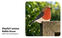 Door Frame Bird Ornament Cute Design Wooden Bird Door Frame Sitter Wide Application Robin Corner Decoration for Kids, Light Switch, Nursery