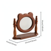 Freestanding Desk Mirror Compact Wooden Vanity Mirror Modern for Bedroom