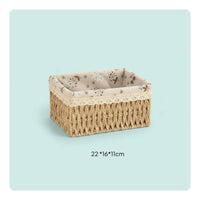 Handwoven Lidded Woven Basket Decorative Woven Storage Basket Rustic Charm Household Organizer Breathable for Entryway