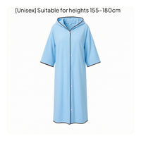 Ribbed Hooded Swim Cover up Striped Hooded Cover-up Robe Contrast Trim Beach Robe Quick-Dry for After Swimming, by the Water