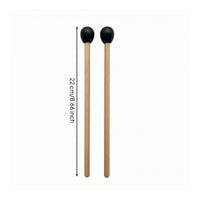 Matching Pair Mallet Drum Mallets Black Head Mallet Drum Mallet Natural Wood Wooden Mallet Slender Shaft for Hand Drums