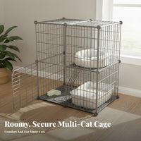 Large Cat Enclosure Spacious DIY Multi-Level Feline Enclosure Easy To Assemble for Kittens, Apartment