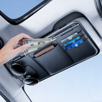 Car Sun Visor Organizer Universal Visor Document and Card Holder Unobstructed View Sunglasses Holder