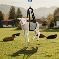 Pet Weighing Bag Breathable Mesh Animal Weighing Sling with D-Rings Hanging Weight Sling Adjustable Reinforced for Veterinarians