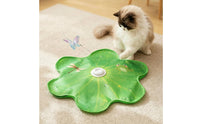 Flower-Shaped Cat Toy Soft Rotating Butterfly Rod Self-Play Electric Cat Teaser for Cats