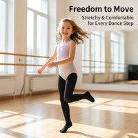 Ballet Tights for Girls with Fleece Lined Thermal Interior for Dance Class, Warm for Kids and Anti-Pilling Material