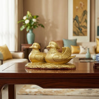 Duck Figurine Gold-Tone Duck Ornament Decorative Animal Figurine for Collectors, Desk, Office, Cabinet