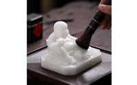 Maitreya Buddha Statue Rectangular Base Buddha Ornament Gift Idea Home Decoration for Tea Pet Display