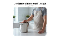 Stainless Steel Bucket with Lid Extra Thick Large Capacity Soup Barrel Handleless Utility Pail for Caterers, Home Cooks, Catering
