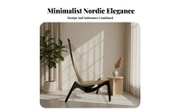 Nordic Design Harp supportive Armchair Designer Inspired Lounge Chair Minimalist Aesthetic Indoor Furniture Ergonomic supportiverest for Interior Decorators, Book Lovers, Living Room, perusing corner, Reception Area, Bedroom
