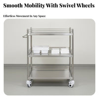 Heavy Duty Medical Instrument Trolley Long-Lasting Medical Service Cart No Assembly Required Beauty Salon Rolling Cart Easy to Clean for Laboratory Technicians, Restaurant Employees, Home Users, Hospital, Medical Center, Laboratoryoratory Oratory