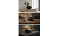 Vase with Woodgrain Texture Textured Oval Vase Low-Profile Vessel for Shelf Styling, Tabletop Display