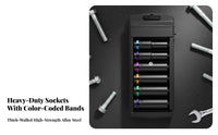 1/2 Inch Drive Impact Set Thick-Walled Design Heavy Duty Pneumatic Set Portable Storage Case for DIY Enthusiasts, Tire Changing, Garage