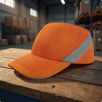 Lightweight Mesh Safety Helmet Curved Brim Cap-Style Helmet Rounded Crown Safeguarding Gear Short Bill