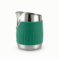 Easy-Grip Milk Frothing Pitcher with Silicone Sleeve Precision Milk Frothing Pitcher with Spout Premium Long-Lasting for Baristas, Espresso Lovers