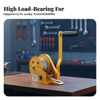 300kg Load Capacity Air Conditi Single R Installation Lift Detachable Hand Crank Winch Hoist Heavy-Duty Outdoor AC Unit Hoist High-Carbon Steel Construction for Installers, Repairmen, Maintenance Workers, Building Exteriors