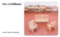 Photography Prop 1:12 Scale Wooden Bench DIY Paintable Miniature Wooden Bench Realistic Feature 1:12 Scale Furniture Artisan-Made for Crafters, Dioramas, Model Scenes, Craft Projects