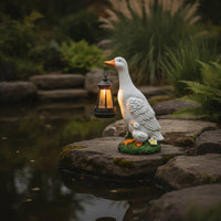 Duck Statue with Hanging Lantern Decorative Duck Statue with Lantern for Pathway