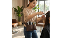 Leather-Like Barber Waist Bag Structured Waist Bag with Adjustable Strap Handsunrestricted Hairdresser Tool Pouch Easy to Clean for Hairdressers, Barbershop