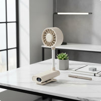 USB Clip-Mounted Fan Flexible Neck with Digital Display Home Appliance for Table Edge, Bedside
