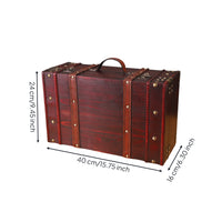 Wooden Storage Suitcase Retro Decorative Vintage Suitcase Distressed Storage Chest with Handle for Photographers, Collectors, Home Decor