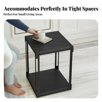 Nordic design Square Accent Table Sintered Stone Top Nightstand Minimalist Design Water Dispenser Stand Multi-Functional for Apartment Dwellers, Homeowners, Students, Living Room, Bedroom, Office
