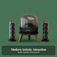 Wooden Speaker Stand Solid Wood Desktop Speaker Stand Stable Structure Round Audio Riser for Audiophiles, Office, Bookshelf