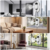 Handshands-off Window Cleaning Robot Slim Robotic Window Cleaner Electric Appliance Oval for Homeowners, Renters, High Panes, Home, Office